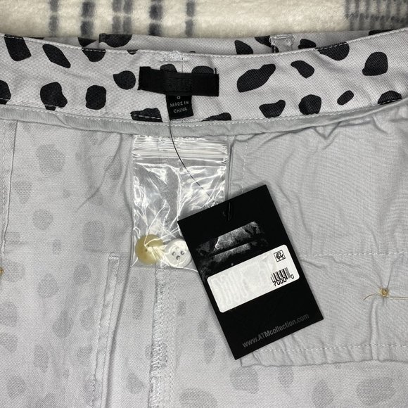 NWT ATM Animal Print Spotted Mini Carpenter Skirt Cotton Grey Black Spots 0 - Picture 9 of 13